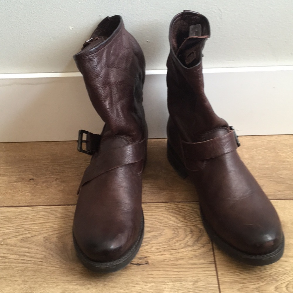 Frye Brown Combat Boots